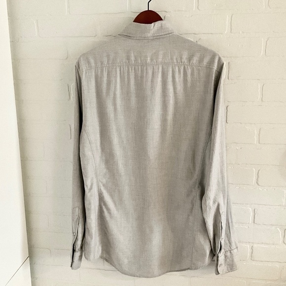 REVOLVE x Tom Ford Button down shirt Longsleeve Light Gray/Greige Minimalist 43 - Picture 7 of 13